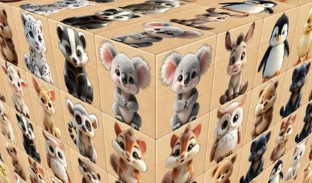 Fluffy Mahjong 3D. Disassemble The Cube - Play free online Casual Games game